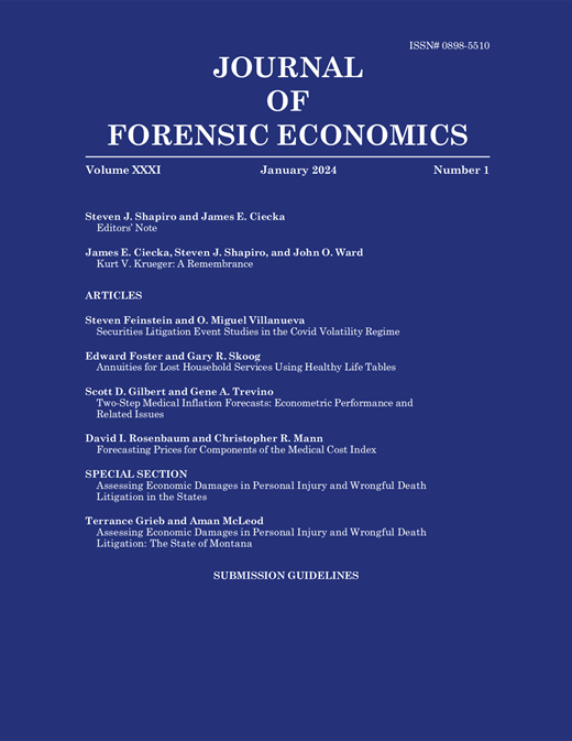 Journal of Forensic Economics cover