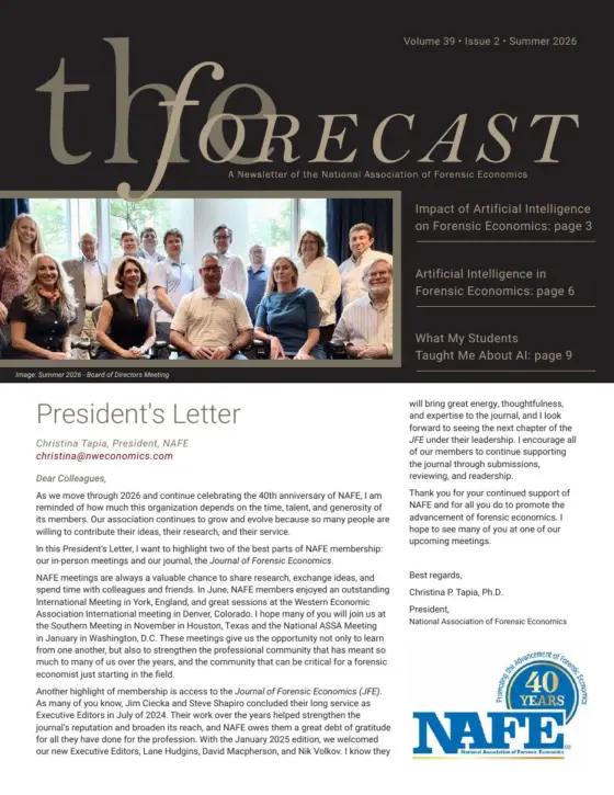 Cover of The Forecast, Volume 39, Issue 2 — Summer 2026