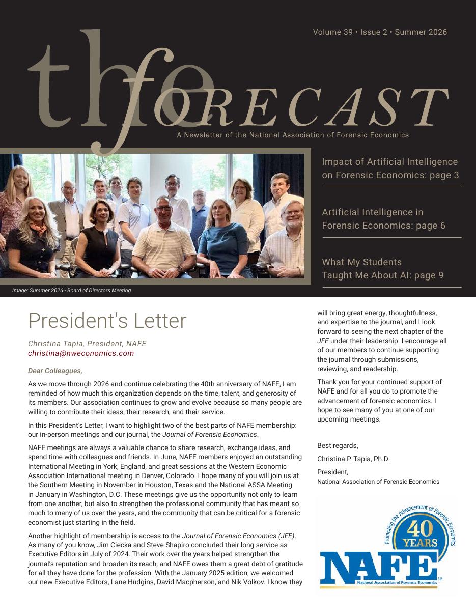 Cover of The Forecast, Volume 39, Issue 2, Summer 2026