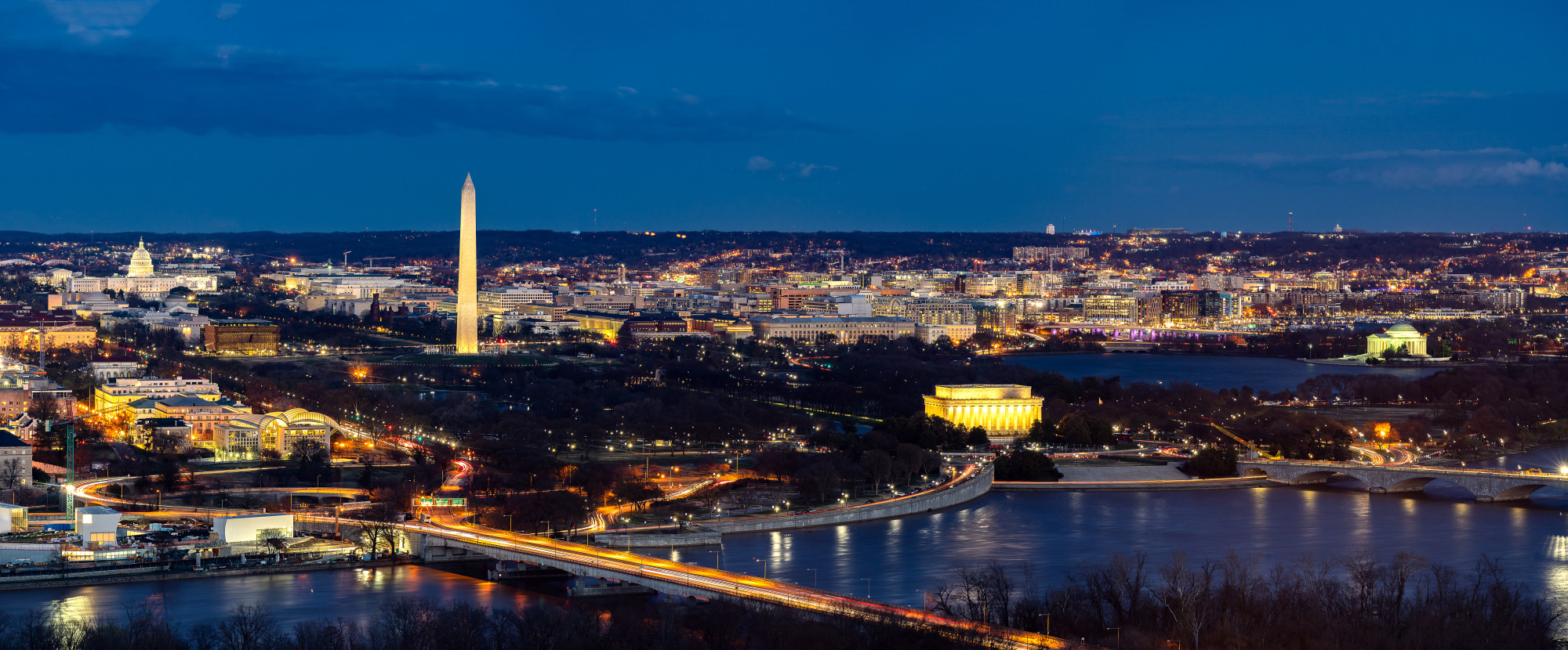 Washington, DC skyline at night